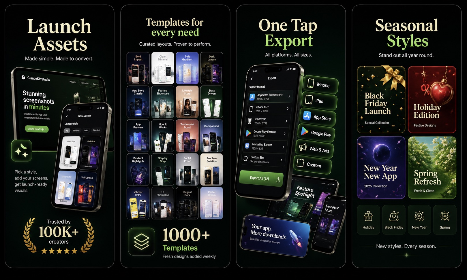 Dark luxury App Store screenshot example