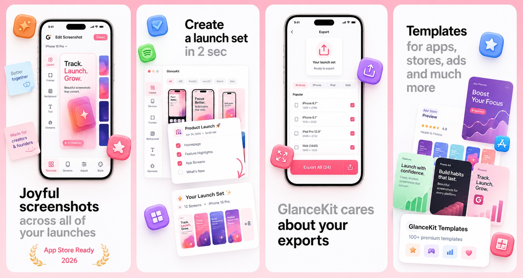 Pink App Store screenshot example
